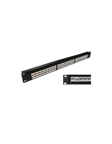 ExTell E6X24U3L-PM, CAT6 24 Unshielded Patch Panel, 1U