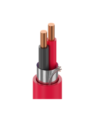 Ramcro R19575, 2Core, 16AWG Solid, BC Fire alarm cable, Red jacket.